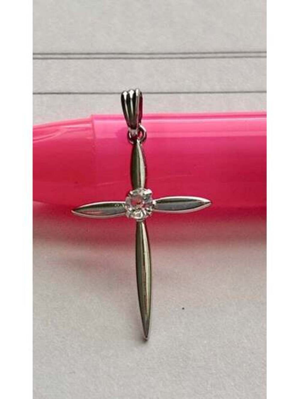 Sterling Diamond Cross Pendant